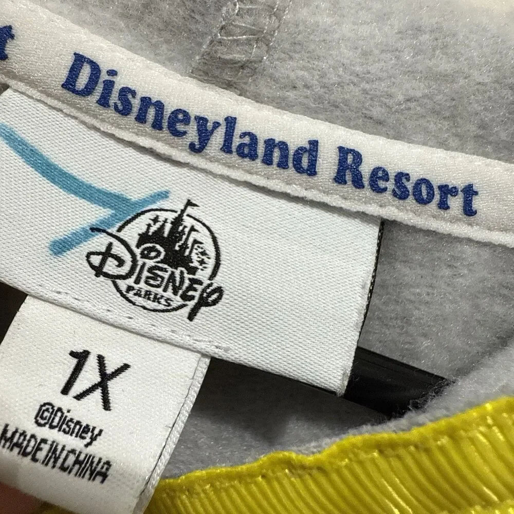 Disney Parks Womens Sweater Plus 1X Gray Disneyland Hoodie Pullover Pockets